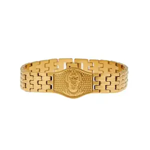 Premium Hanuman Gold Bracelet For Men (8 Inch) | Strength & Devotion | 8-Inch Luxury Wristband | Brass Material | 18K Gold Plated | Gift For Men & Boys | Gift for Husband