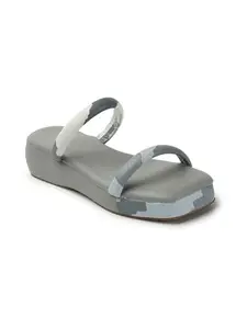 ICONICS Women's Slip On Comfortable Sandals for Daily Work Casual Use I ICN-ST-Wn-52 Grey 2 Kids UK