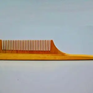 Neem Wooden Comb - Hair Growth, Anti-Hair Fall - Enriched with Neem Herb - Neem Comb - Suitable for Men and Women (RAT TAIL NEEM COMB)