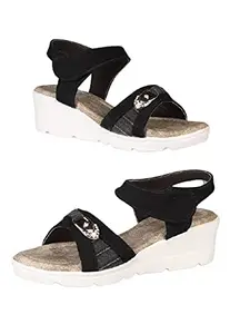 WalkTrendy Womens Synthetic Black Sandals With Heels - 8 UK (Wtwhs528_Black_41)