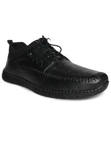 Buckaroo Aura Genuine Leather Black Casual Shoes for Mens: Size UK 8