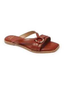 Carlton London Women Sandal,Brown,UK-7