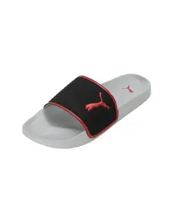 Puma Unisex-Adult Leadcat 2.0 Shower Black-For All Time Red-Cool Mid Gray Slide - 4 UK (38414008)