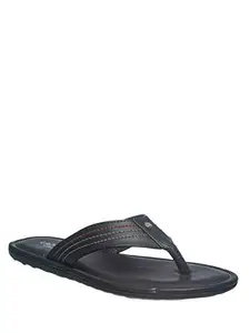 Khadim's Lazard Synthetic PVC Sole Solid Black Slipper for Men - Size - 8