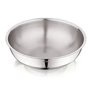Allo Triply Stainless Steel Tasla|Ideal Tasla for Curry/Stir-Fry/Deep-Fry/DryVeg/Sauté Induction Friendly, Heavy Base Kadhai Naturally Non-Stick | 10 Years Warranty 20cm, 1.5 litres price in India.