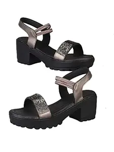 WalkTrendy Womens Synthetic Grey Open Toe Heels - 3 UK (Wtwhs515_Grey_36)