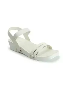 ICONICS Women's Fashionable Backstrap Sandals Colour-White, Size-UK 3