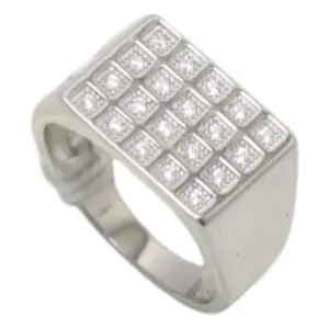 Rajasthan Gems Mens Ring 925 Sterling Silver Hallmarked Cubic Zirconia CZ Stone Gift Men Women Unisex Handmade L332