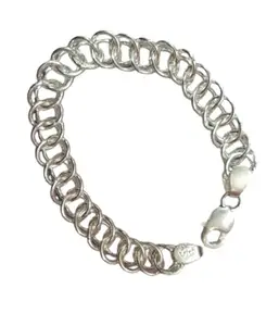 Ornament Silver Gifts Present Silver Chain Bracelet for Men and boys, Classic Design, and Special Occasions elegant & Durable pack of 01