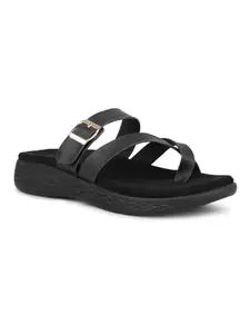 Inc.5 Women Black Buckle Detail One Toe Comfort Heels