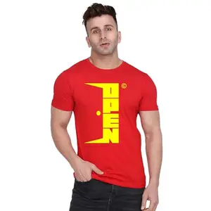 Men’s Cotton Half Sleeve Round Neck T-Shirt | DoorShape Open Word Graphic Print | Stylish Casual Wear Tee | Fashion Love Design Printed T Shirt HSRR-4196-X Black