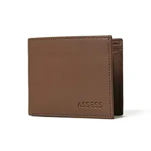 ASSESS Basic Genuine Leather Wallet for Men with Coin Flap RFID Protecting Formal Casual Perfect for Gift Purse for Mens Bi Fold Wallets Colour Brown