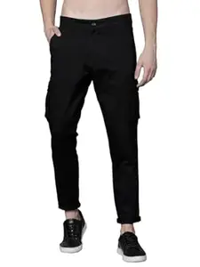 Highlander Men's Slim Fit Cargo Trousers| Stylish & Comfortable for Casual, Travel & Active Wear | Trouser for Men | Men Trousers