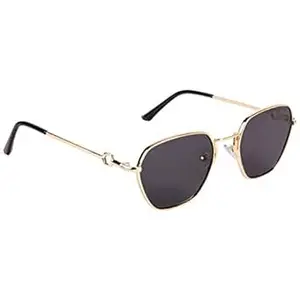 Voyage UV Protected Square Unisex Sunglasses - (Brown Lens | Golden Frame)