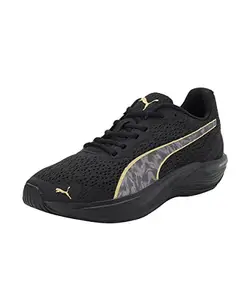 Puma Womens Feline Profoam Safari Glam W Black-Team Gold Running Shoe - 4UK (37695201)
