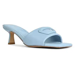 Aldo THELMA-460-OTHER BLUE Leather Square Toe Kitten Keel Dress Sandal (5)