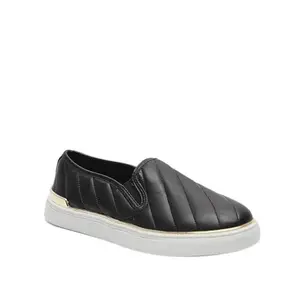 shoexpress Women's Solid Quilted Slip-On Loafers Black (XQ1113-2)