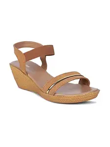 Bata Women's Wedge Heel Sandal - Beige (5 UK) (6618515)