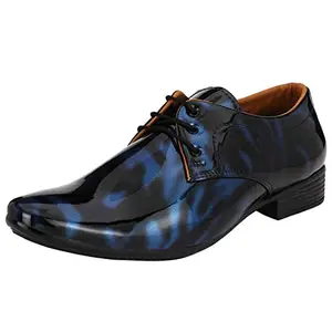 Vitoria Men's Synthetic Leather Lace-Up Formal Shoes for Men's and Boys/Office Shoes/Suit Shoes/Dress Shoes/Party Shoes(Size-8) Blue