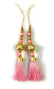 Libas fashion Latkan Handmade Women Blouse Sari Small Ethnic Hanging Tassel Fancy (Baby Pink)