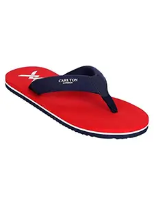 Carlton London Men's Flip Flops, Navy-Red, 9