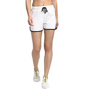 Rute Women White Slim Fit Solid Smart Shorts