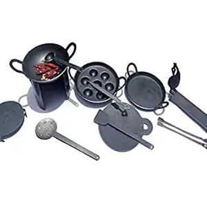 Fieldstar Iron Kitchen Set, 12 Pcs Iron Kitchen Play Set for Kids | Pure Iron Made | Made by Our Local Articians