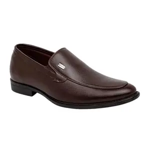 NOBILITY by Action Faux Leather Brown Formal Slip On Shoes for Men | Comfortable Walking | Classic Design & Breathable | Slip Resistant ||9 UK