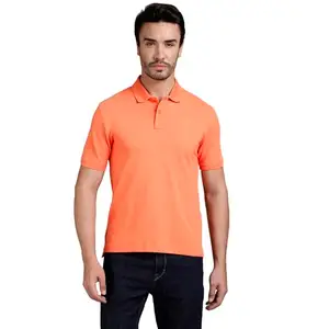 Royal Enfield Solid Puff Logo Polo T Shirt (Size: L)-TSA240004-CORAL