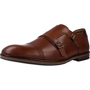 Clarks Men's CitistrideMonk Dark Tan Lea Brown Leather Boat Shoe (26160901) UK-11