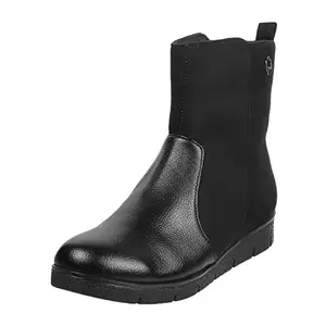 Mochi Women Leather Ankle Boot Black UK/8 EU/41 (31-93)