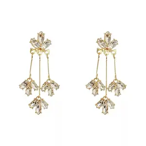 Vembley Korean Studded Butterfly Tassels Drop Earrings For Women/Girls