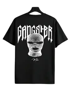 Benny Brooks Mens Black Hlaf Sleeve Graphic Printed Round Neck T-Shirt |Gangster t Shirt | 65