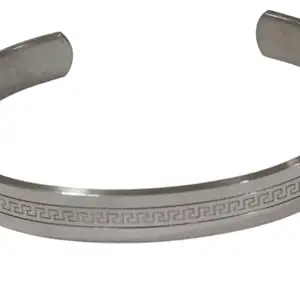 Men’s Stainless Steel Kada Bracelet | Adjustable Open Cuff Bangle for Men & Boys | Stylish Modern Design Wrist Accessory | Type 9 (Design 5)