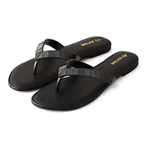 Dip your toes Dip your toes Charcoal Slip-on Comfort T shape silhouette Ethnic Flats Sandales For Women-11