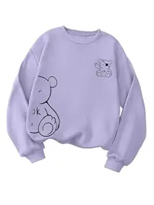 TAGAS Bear Graphic Sweatshirt for Women | Trendy Oversized Pullover Sweatshirts | Soft Fleece Pullover Winterwear