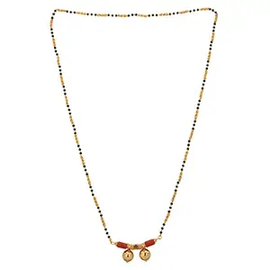 Radha's Creations Copper And Brass Traditional Black Beads Pendant Chain Style Mangalsutra For Women| Fashion Jewellery For Women | Mangalsutra And Tanmaniya
