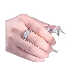 ExclusiveSterlingSilverAmericanDiamondSolitaireAdjustableRingForMenBoy(RI-300-M-Ring-5013-Silver(M:04))