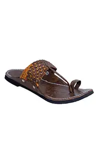 Panahi Brown Flat Sandals for Men