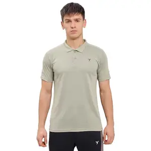 TECHNOSPORT Men's Slim Fit Active Polo T-Shirt - (MTP641BFMXLR_Bay Leaf_XL)