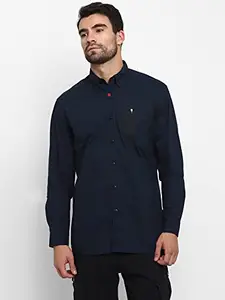 Royal Enfield Classic Zip Pocket Shirt Navy (L) 42 CM (RLASHM000148)