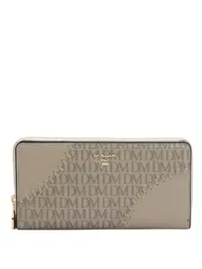 Da Milano Genuine Leather White Zip Around Womens Wallet (10175)