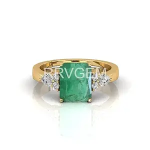 RRVGEM Natural Emerald RING 9.50 Ratti Handcrafted Finger Ring With Beautifull Stone Men & Women Jewellery Collectible LAB - CERTIFIED