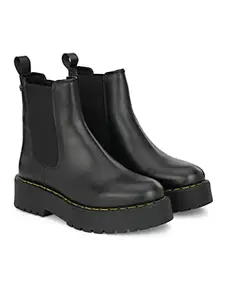 Delize Black women’s vegan leather chelsea boots 63761-36