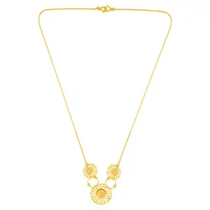 WHP Jewellers WHP 22kt Gold 3 Flower Necklace For Women, BIS Hallmark Necklace Set For Women Pure Gold, Bridal Jewellery Set For Wedding, Gold Choker