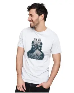 Men's & Women's Regular Fit T-Shirt Just Be Happy - Smile 100% Cotton Unise T-Shirt White|Female5XL(WARRIA10-White 5XL Men GoalLW,)