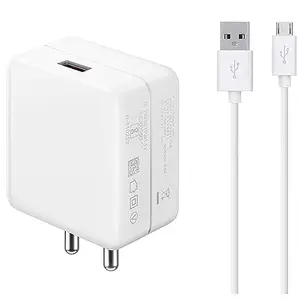 SHOPBUY 32W Ultra Fast Charger for BlackBerry Evolve Charger Original Adapter Like Mobile Charger | Qualcomm QC 3.0 Quick Charge Adaptive Charger with 1 Meter Micro USB Data Cable (3.0 T, White)