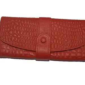 Leather Wallet 7 compartments in 1 for Women & Girls (Red Color)
