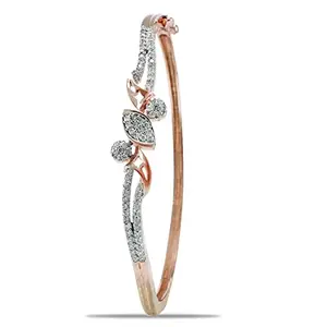 TARAASH 925 Sterling Silver CZ Bangle Kada For Women