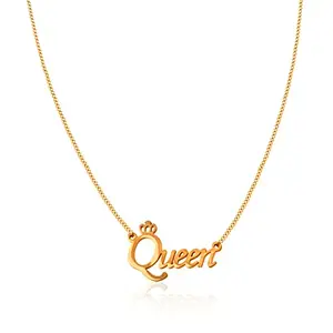 MEENAZ Valentine Queen Pendant for girl woman girlfriend Pendants for girl Pendent with Chain Stainless Steel locket Pendant Chain Jewellery wife Birthday Gift ladies Anniversary Gift for Husband